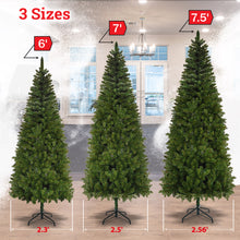 Load image into Gallery viewer, Artificial Pencil Slim Unlit Green Christmas Tree Tall Skinny Hinged Full Xmas Tree Perfect for Holiday Outdoor and Indoor Decor