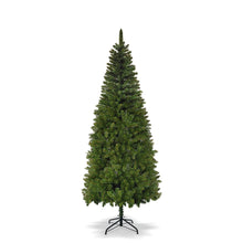 Load image into Gallery viewer, Artificial Pencil Slim Unlit Green Christmas Tree Tall Skinny Hinged Full Xmas Tree Perfect for Holiday Outdoor and Indoor Decor