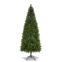 Load image into Gallery viewer, Artificial Pencil Slim Unlit Green Christmas Tree Tall Skinny Hinged Full Xmas Tree Perfect for Holiday Outdoor and Indoor Decor