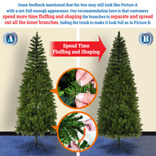 Load image into Gallery viewer, Artificial Pencil Slim Unlit Green Christmas Tree Tall Skinny Hinged Full Xmas Tree Perfect for Holiday Outdoor and Indoor Decor