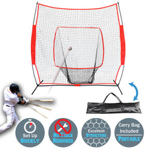 Load image into Gallery viewer, 7'x7' Portable Baseball Net Soft Toss Cages Sport Play Indoor Outdoor Elevated