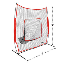 Load image into Gallery viewer, 7'x7' Portable Baseball Net Soft Toss Cages Sport Play Indoor Outdoor Elevated