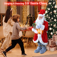 Load image into Gallery viewer, 3.6FT Santa Claus Dolls Standing Santa Claus Figurine for Holiday Party Home Decoration