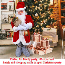 Load image into Gallery viewer, 3.6FT Santa Claus Dolls Standing Santa Claus Figurine for Holiday Party Home Decoration
