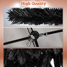 Load image into Gallery viewer, 7.5ft Unlit Black Halloween Tree 1200 PVC Branch Tips Artificial Christmas Tree for Holiday Carnival Party with Metal Stand and Foldable Solid Bracket