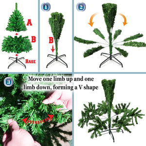 New Christmas Tree 5 ft Tree with Sturdy Metal leg Xmas Full Pine Spruce