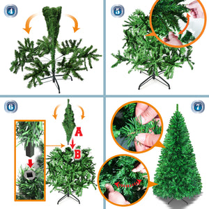 New Christmas Tree 5/6/7/8ft Tree with Sturdy Metal leg Xmas Full Pine Spruce