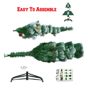 5' Frost Artificial Christmas Tree with Natural Pine cones Decor,Stand Home