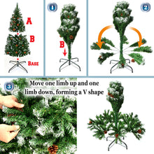 Load image into Gallery viewer, 5/6/7/7.5' Frost Artificial Christmas Tree with Natural Pine cones Decor,Stand Home