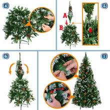 Load image into Gallery viewer, 5' Frost Artificial Christmas Tree with Natural Pine cones Decor,Stand Home