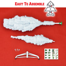 Load image into Gallery viewer, Christmas Tree 5/6/7/7.5FT w Steel Base Xmas WHITE NATURAL Prelit Fir Unlit Pine