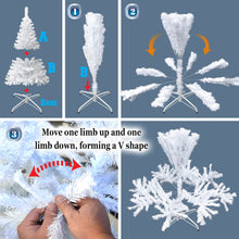 Load image into Gallery viewer, Christmas Tree 5/6/7/7.5FT w Steel Base Xmas WHITE NATURAL Prelit Fir Unlit Pine