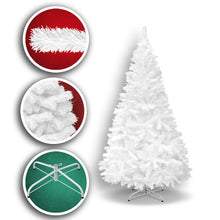 Load image into Gallery viewer, Christmas Tree 6FT Steel Base Xmas WHITE NATURAL unlit pine