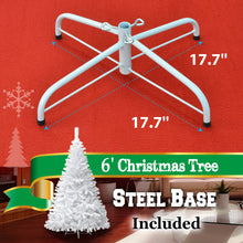 Load image into Gallery viewer, Christmas Tree 6FT Steel Base Xmas WHITE NATURAL unlit pine