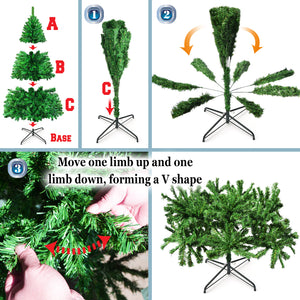 New Christmas Tree 7ft with Sturdy Metal leg Xmas Full Pine Spruce