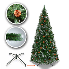 Load image into Gallery viewer, 7' Frost Artificial Christmas Tree with Natural Pine cones Decor,Stand Home