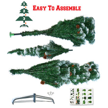 Load image into Gallery viewer, 7' Frost Artificial Christmas Tree with Natural Pine cones Decor,Stand Home