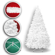 Load image into Gallery viewer, Christmas Tree 5/6/7/7.5FT w Steel Base Xmas WHITE NATURAL Prelit Fir Unlit Pine