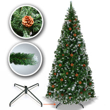 Load image into Gallery viewer, 7.5' Frost Artificial Christmas Tree with Natural Pine cones Decor,Stand Home