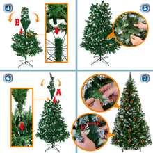 Load image into Gallery viewer, 7.5' Frost Artificial Christmas Tree with Natural Pine cones Decor,Stand Home