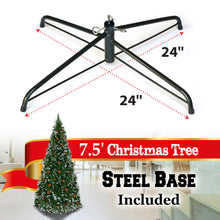 Load image into Gallery viewer, 7.5' Frost Artificial Christmas Tree with Natural Pine cones Decor,Stand Home