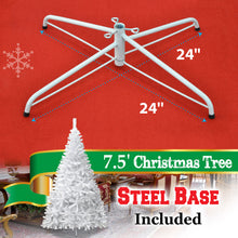 Load image into Gallery viewer, Christmas Tree 7.5FT Steel Base Xmas WHITE NATURAL unlit pine

