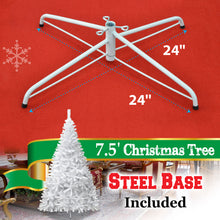 Load image into Gallery viewer, Christmas Tree 7.5FT Steel Base Xmas WHITE NATURAL unlit pine