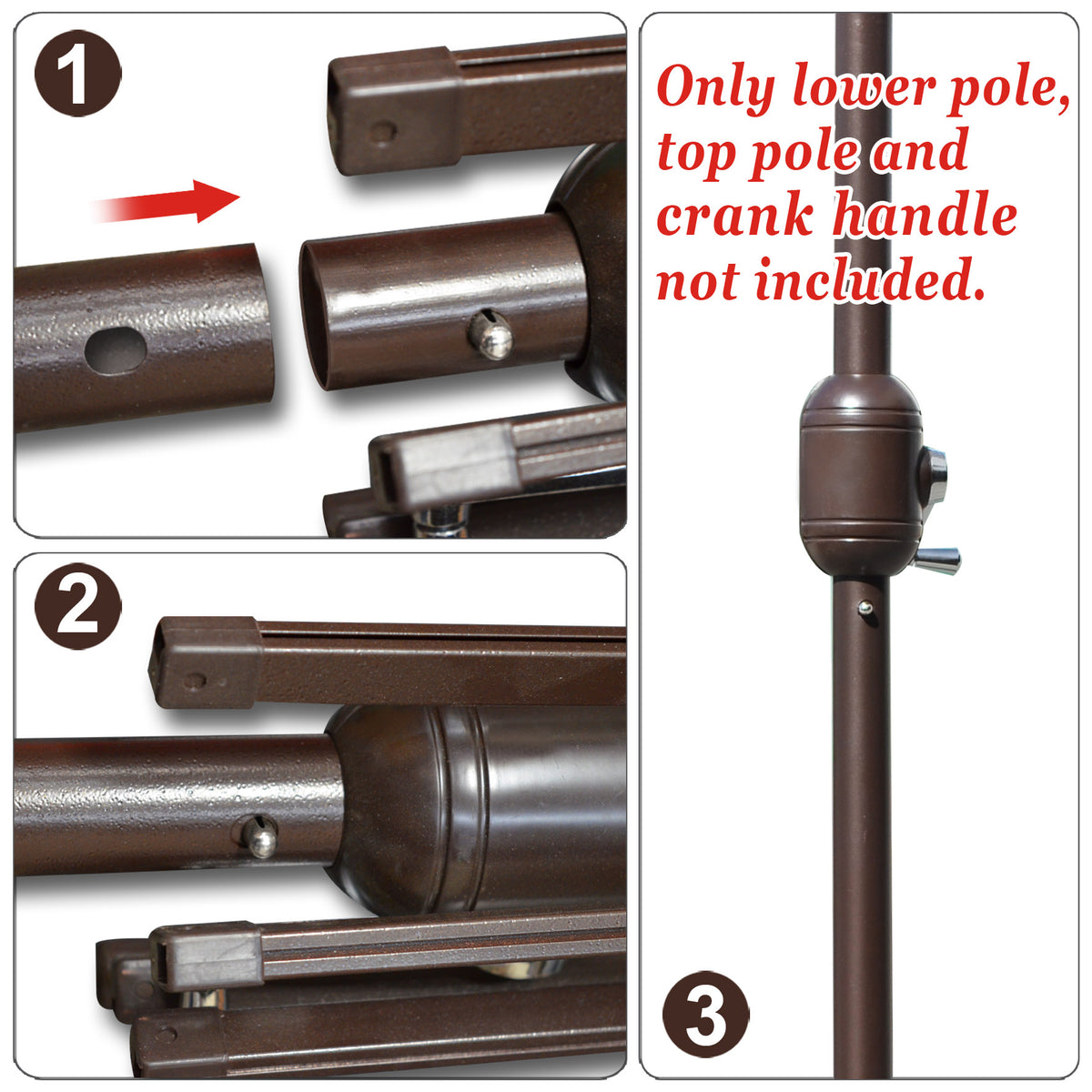 lower pole for patio umbrella aluminum Patio Umbrella Lower Pole (Pole Dia 1.5