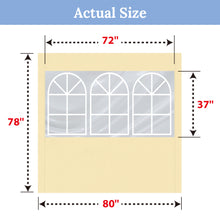 Load image into Gallery viewer, Sidewalls 80" L X 78" W for Outdoor Tent Replacement Sidewall with Windows for Folding Tent Canopy Gazebo (3PCS, Ecru)