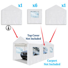 Load image into Gallery viewer, 10x20' Full Sidewalls Carport Canopy Replacement  with Zipper Door