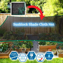 Load image into Gallery viewer, 80% Sunblock Fabric Shade Cloth Net Mesh Shade for Plant Greenhouse Barn Pool