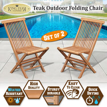 Load image into Gallery viewer, KINGTEAK Golden Teak Wood Folding Chair (2 Piece)