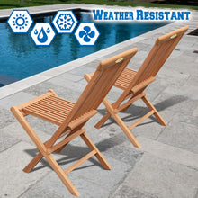 Load image into Gallery viewer, KINGTEAK Golden Teak Wood Folding Chair (2 Piece)