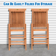 Load image into Gallery viewer, KINGTEAK Golden Teak Wood Folding Chair (2 Piece)
