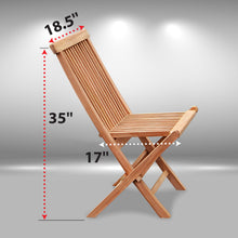 Load image into Gallery viewer, KINGTEAK Golden Teak Wood Folding Chair (2 Piece)