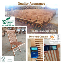 Load image into Gallery viewer, KINGTEAK Golden Teak Outdoor Wood Folding Chairs, 2 Piece Foldable Patio Wood Seats for Backyard, Balcony, Solid Teak Wood