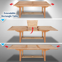 Load image into Gallery viewer, KINGTEAK Golden Teak Wood Classic Dining 9 piece Sets, 1 Extending Table 8 Chair(Local Pick Up only)