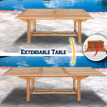 Load image into Gallery viewer, KINGTEAK Outdoor Patio Teak Wood Extending Table ( Local Pickup Only)