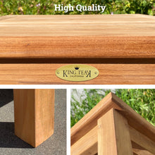 Load image into Gallery viewer, KINGTEAK Teak wood side table, 19.7" Shower Stool with Storage Shelf for Bathroom, Living Room, Bedroom,Indoor & Outdoor