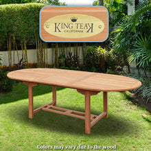 Load image into Gallery viewer, KINGTEAK Outdoor Patio Teak Wood Oval Extending Table  ( Local Pickup Only)