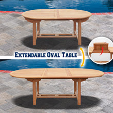 Load image into Gallery viewer, KINGTEAK Outdoor Patio Teak Wood Oval Extending Table  ( Local Pickup Only)
