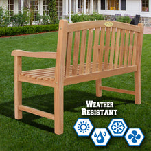 Load image into Gallery viewer, KINGTEAK Golden Teak Wood Garden Bench Outdoor Terrace Patio 4ft Long Seating Furniture