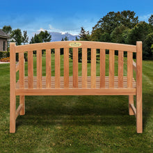 Load image into Gallery viewer, KINGTEAK Golden Teak Wood Garden Bench Outdoor Terrace Patio 4ft Long Seating Furniture