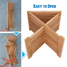 Load image into Gallery viewer, KINGTEAK Teak Wood Outdoor Folding End Side Snack Table Stand 15.3x12.6x17" H Chair Table