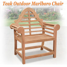 Load image into Gallery viewer, Teak 40" teak  Marlboro Lutyen Outdoor Bench Chair(local pick up)