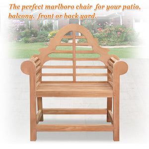 Teak 40" teak  Marlboro Lutyen Outdoor Bench Chair（local pick up）