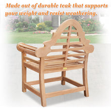 Load image into Gallery viewer, Teak 40" teak  Marlboro Lutyen Outdoor Bench Chair(local pick up)