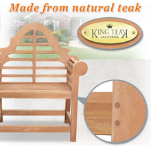 Load image into Gallery viewer, Teak 40" teak  Marlboro Lutyen Outdoor Bench Chair(local pick up)