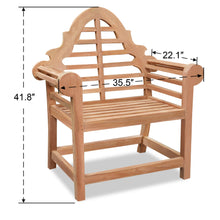 Load image into Gallery viewer, Teak 40" teak  Marlboro Lutyen Outdoor Bench Chair(local pick up)