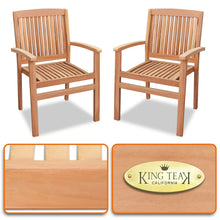 Load image into Gallery viewer, KINGTEAK Golden Teak Outdoor Wood Chairs 2 Piece Solid Teak Wood (Local Pick Up Only)